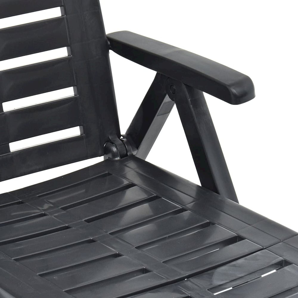 Sunlounger Anthracite Plastic Standard Foldable. Picture 8