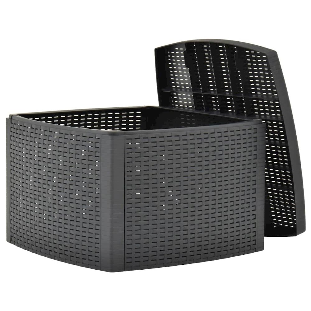 Outdoor Table Anthracite 100% Polypropylene 21.3x21.3x14.4in. Picture 3