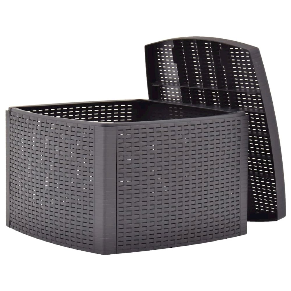 Outdoor Table Mocha Polypropylene 21.3 in x 21.3 in Outdoor Table. Picture 3