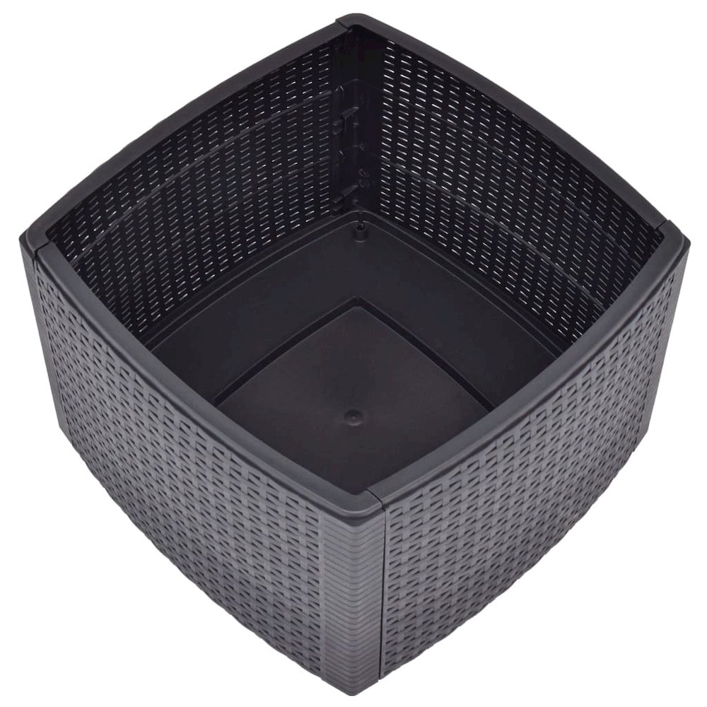 Outdoor Table Mocha Polypropylene 21.3 in x 21.3 in Outdoor Table. Picture 4