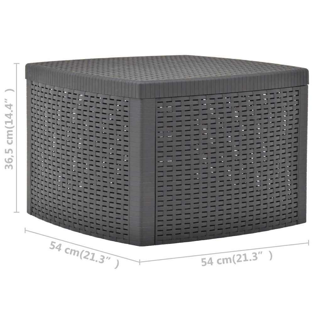 Outdoor Table Mocha Polypropylene 21.3 in x 21.3 in Outdoor Table. Picture 6