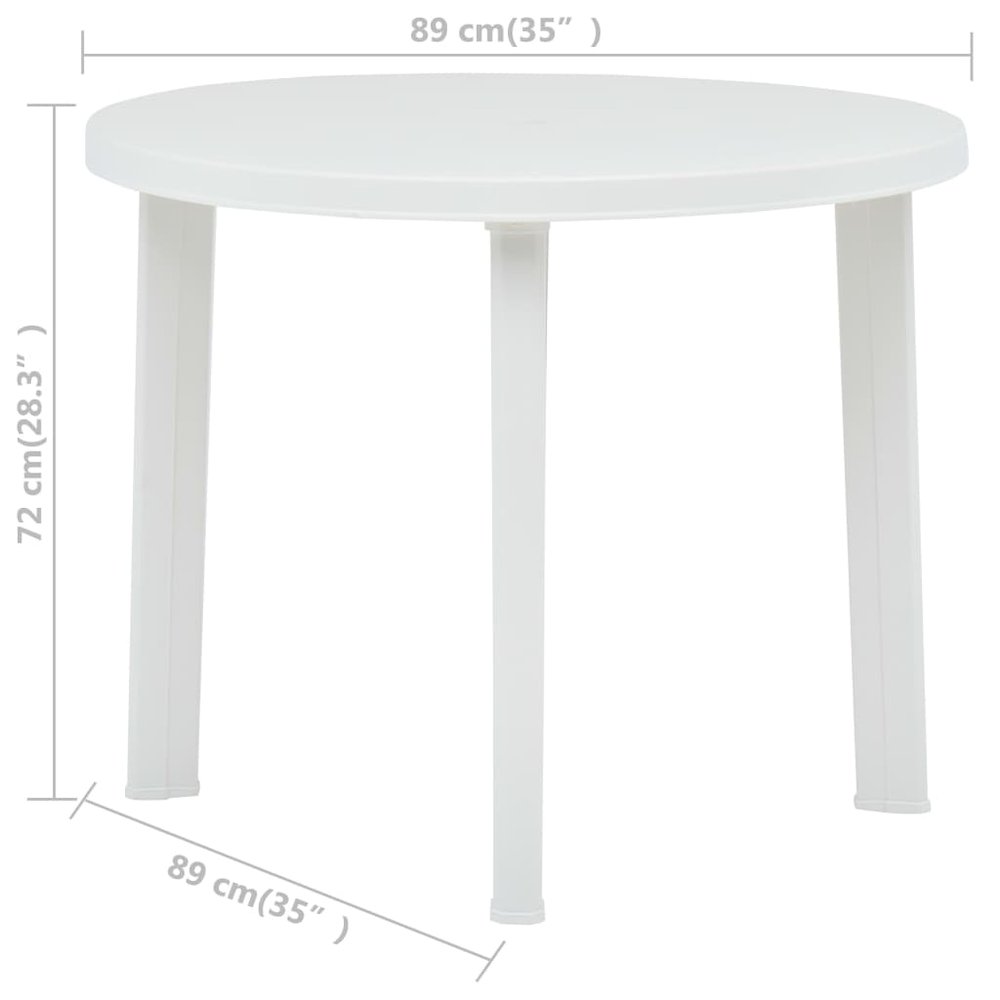 Garden Table White Plastic Medium Lightweight Garden Table. Picture 5