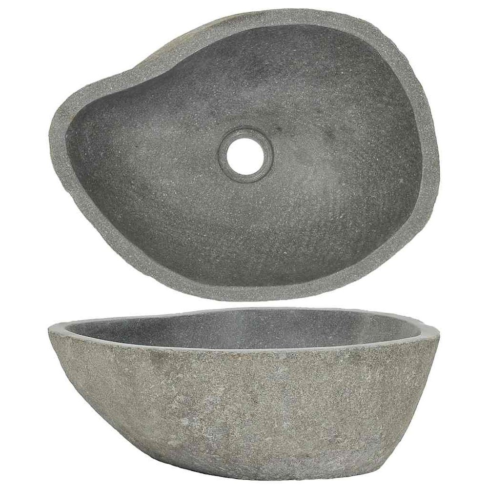 vidaXL Basin River Stone Oval 15"-17.7", 146213. Picture 1