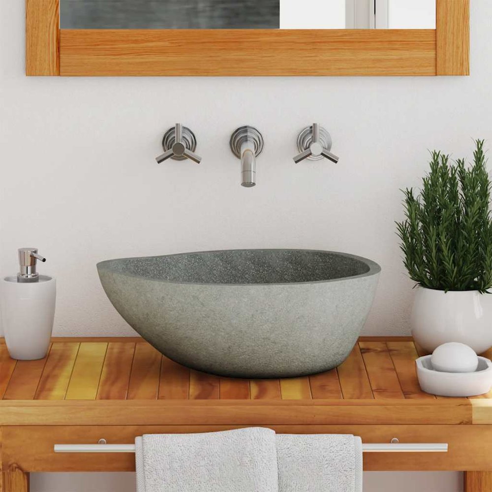 vidaXL Basin River Stone Oval 15"-17.7", 146213. Picture 3