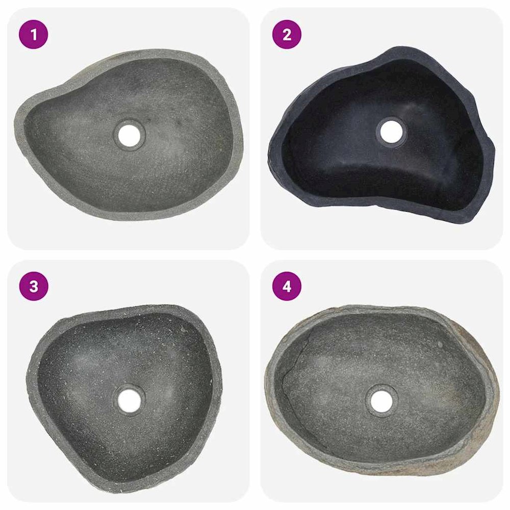 vidaXL Basin River Stone Oval 15"-17.7", 146213. Picture 6