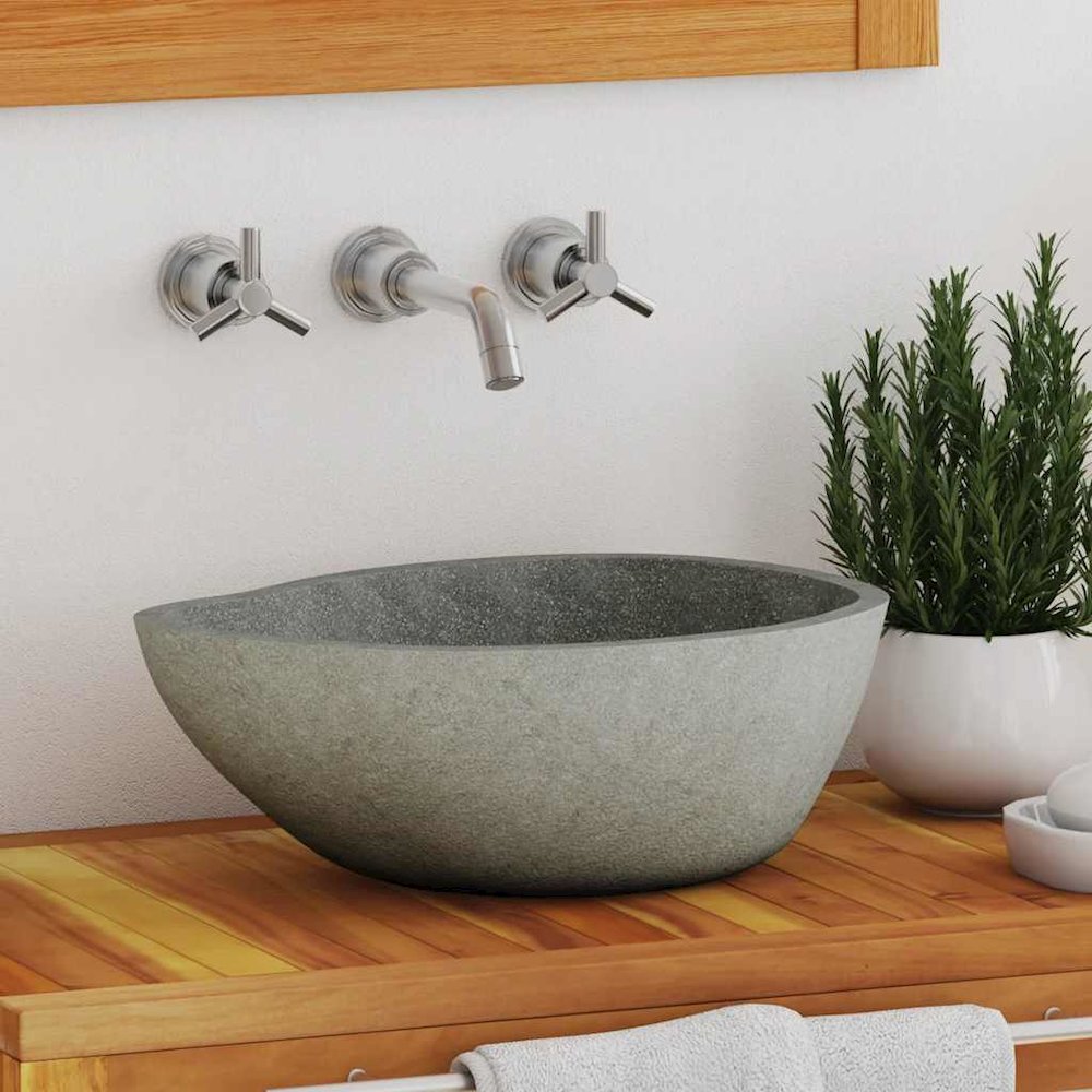 vidaXL Basin River Stone Oval 15"-17.7", 146213. Picture 2