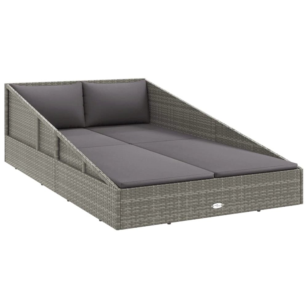 Daybed Grey and Dark Grey (cushion) Steel and PE Rattan. Picture 2