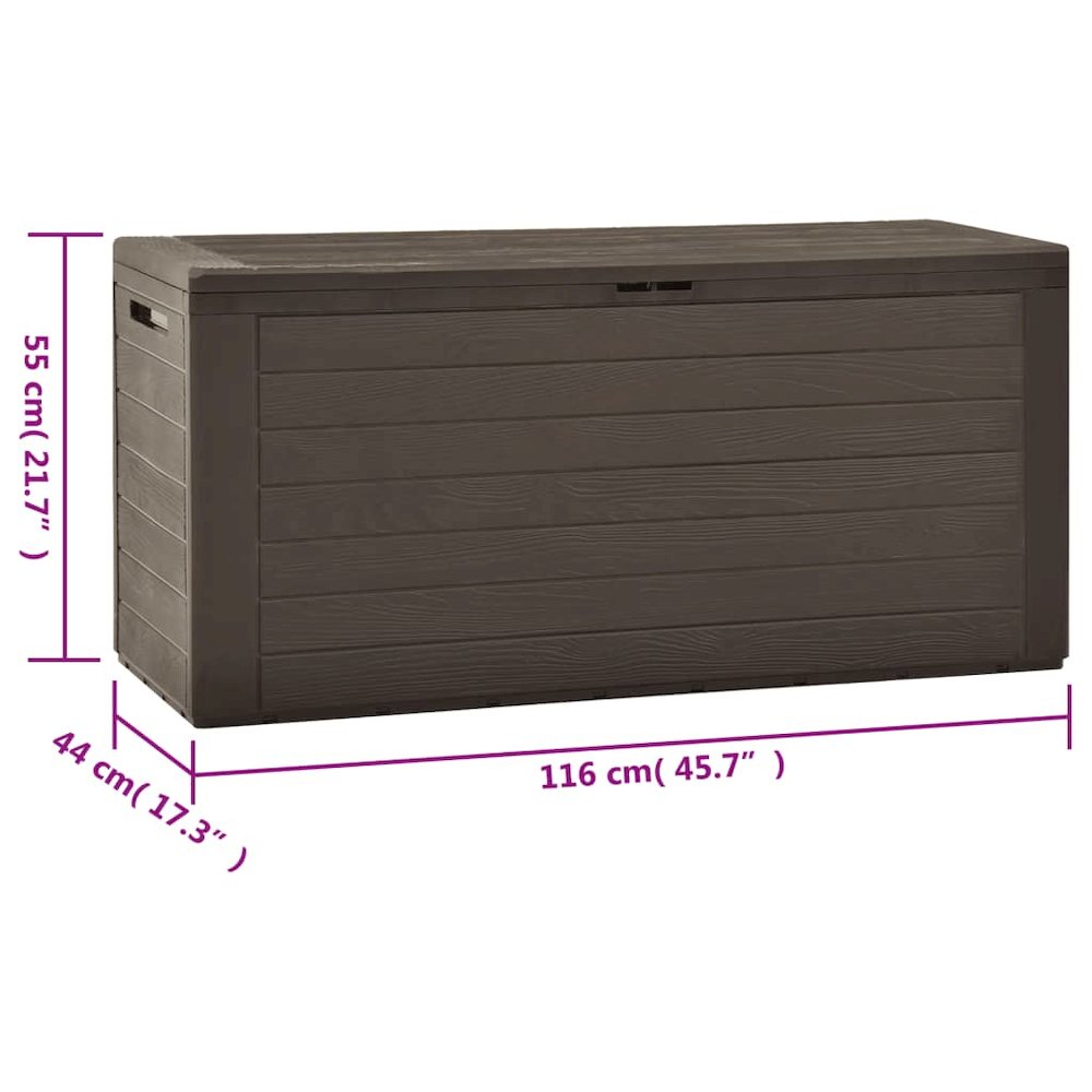 Storage Box Brown Polypropylene 45.7x17.3x21.7 in Storage Box. Picture 7