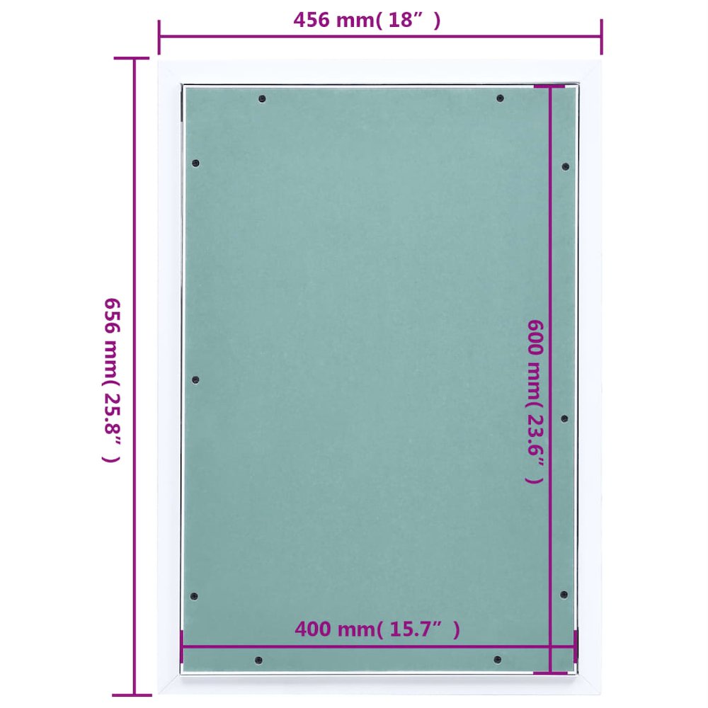Access Panel with Aluminum Frame and Plasterboard 15.7"x23.6". Picture 9