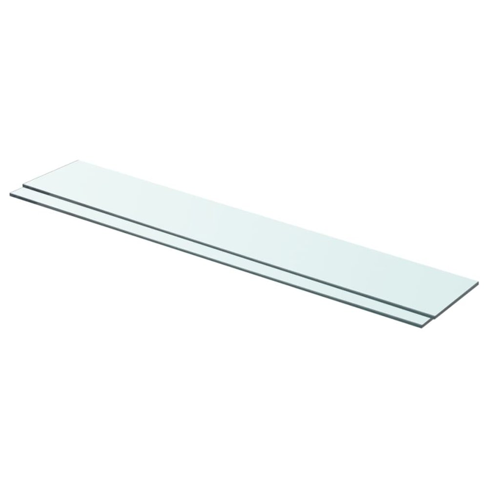 Glass Panel Set of 2 Clear Tempered Glass 31.5 x 4.7 in. Picture 1