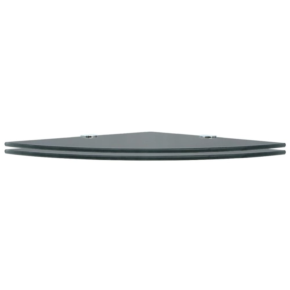 Corner Shelf Set of 2 Black Tempered safety glass 9.8x9.8 in. Picture 2