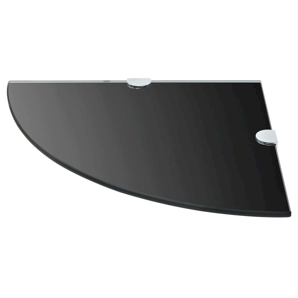 Corner Shelf Set of 2 Black Tempered safety glass 9.8x9.8 in. Picture 3