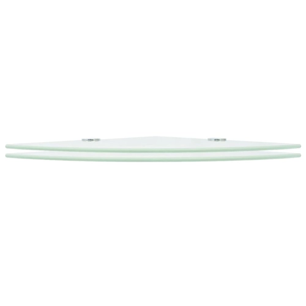 Corner Shelf Set of 2 White Tempered glass 9.8 x 9.8 in. Picture 2