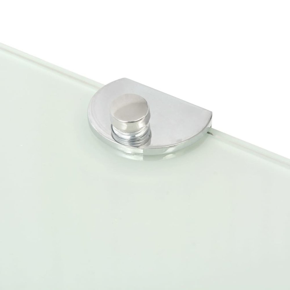 Corner Shelf Set of 2 White Tempered glass 9.8 x 9.8 in. Picture 5