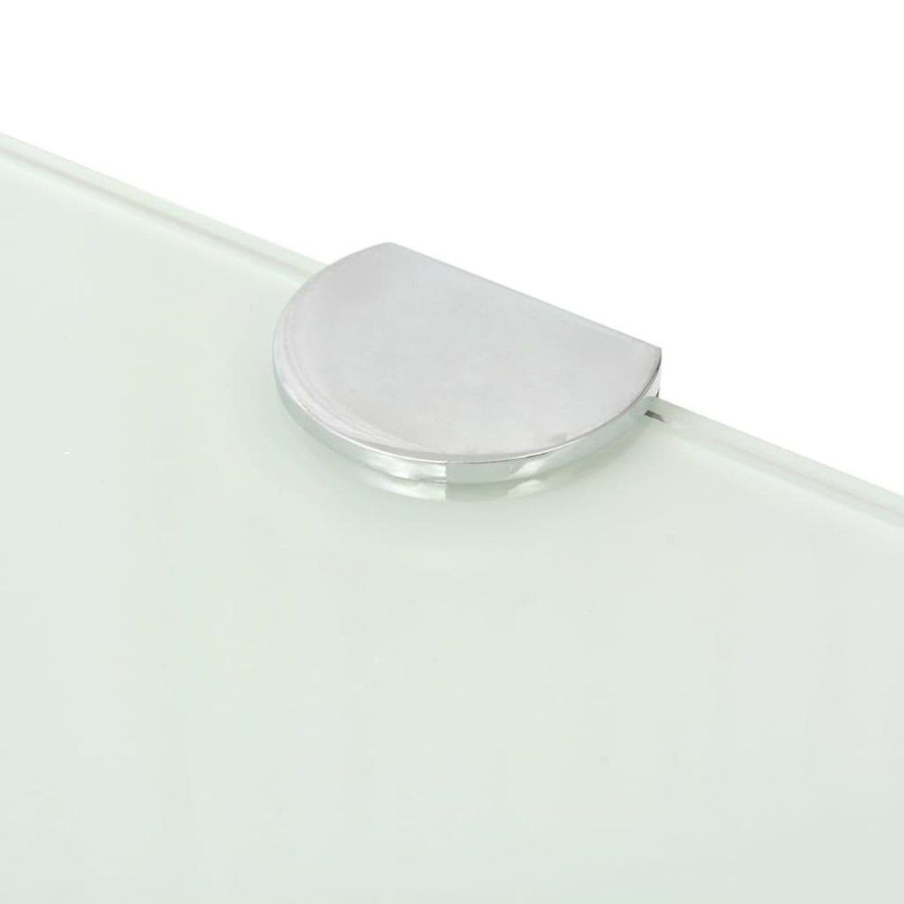 Corner Shelf Set of 2 White Tempered glass 9.8 x 9.8 in. Picture 6