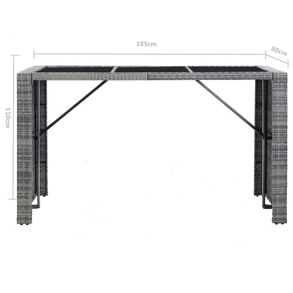 Garden Bar Set Grey PE rattan 7 Piece Set Removable Covers. Picture 11