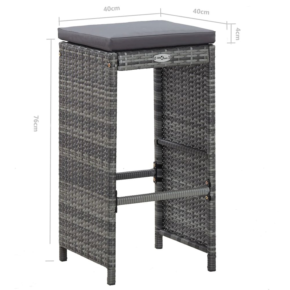 Garden Bar Set Grey PE rattan 7 Piece Set Removable Covers. Picture 12