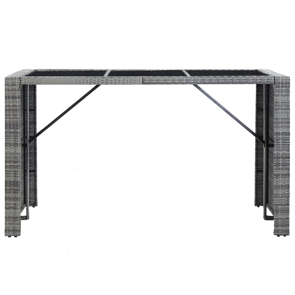 Garden Bar Set Grey PE rattan 7 Piece Set Removable Covers. Picture 4