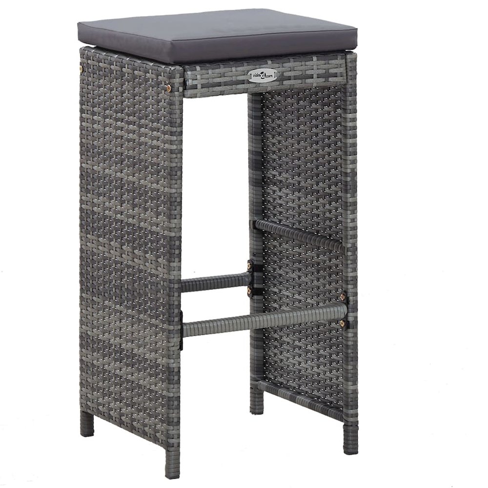 Garden Bar Set Grey PE rattan 7 Piece Set Removable Covers. Picture 5