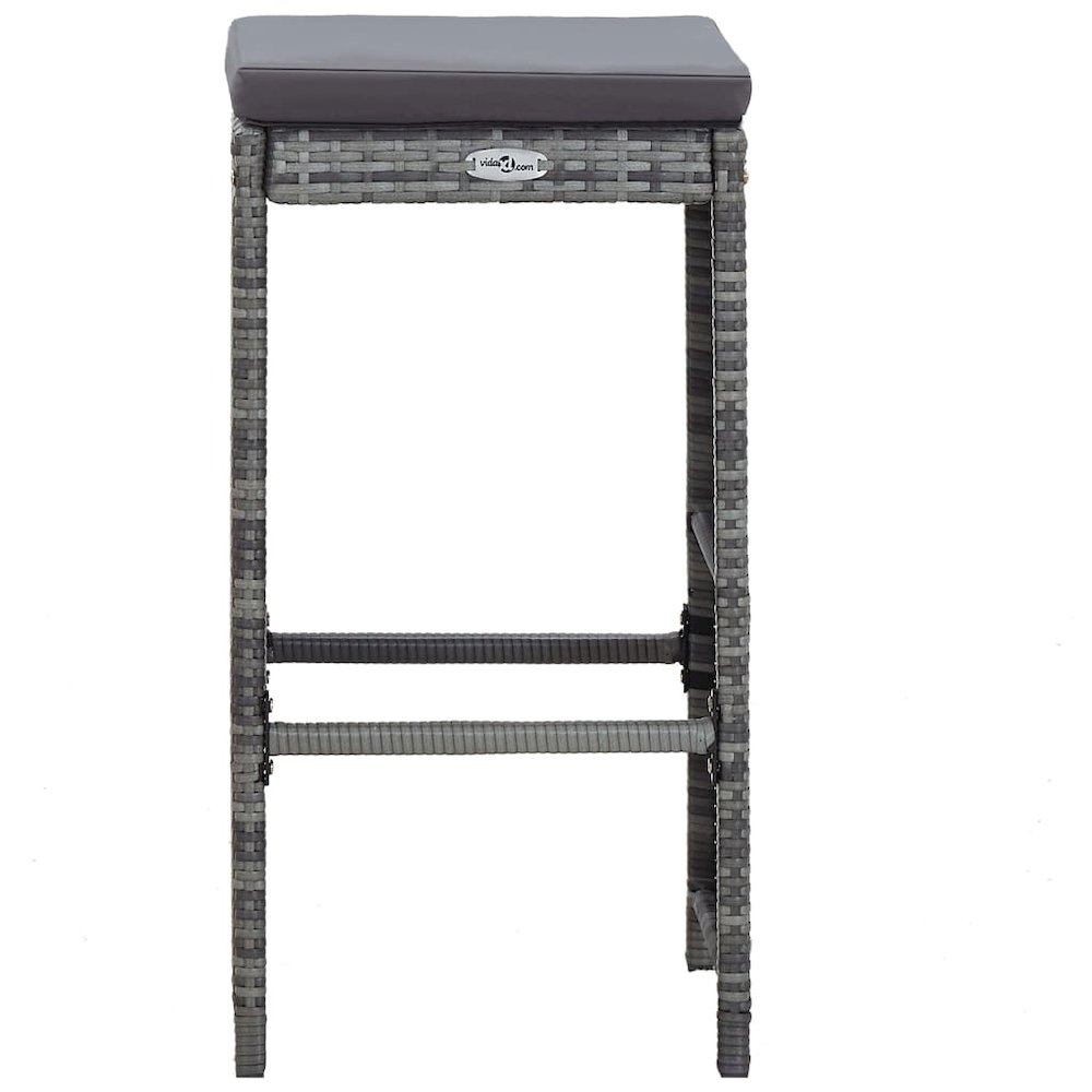 Garden Bar Set Grey PE rattan 7 Piece Set Removable Covers. Picture 6