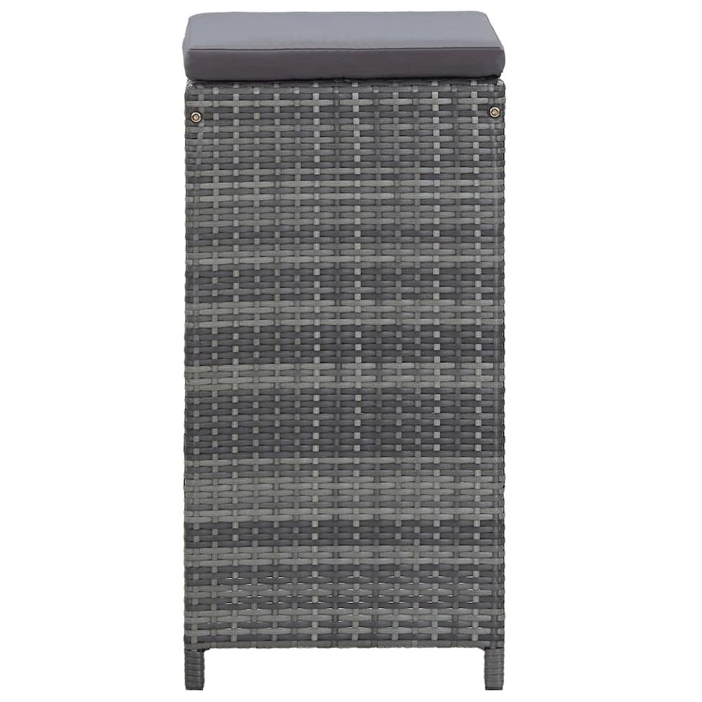 Garden Bar Set Grey PE rattan 7 Piece Set Removable Covers. Picture 8