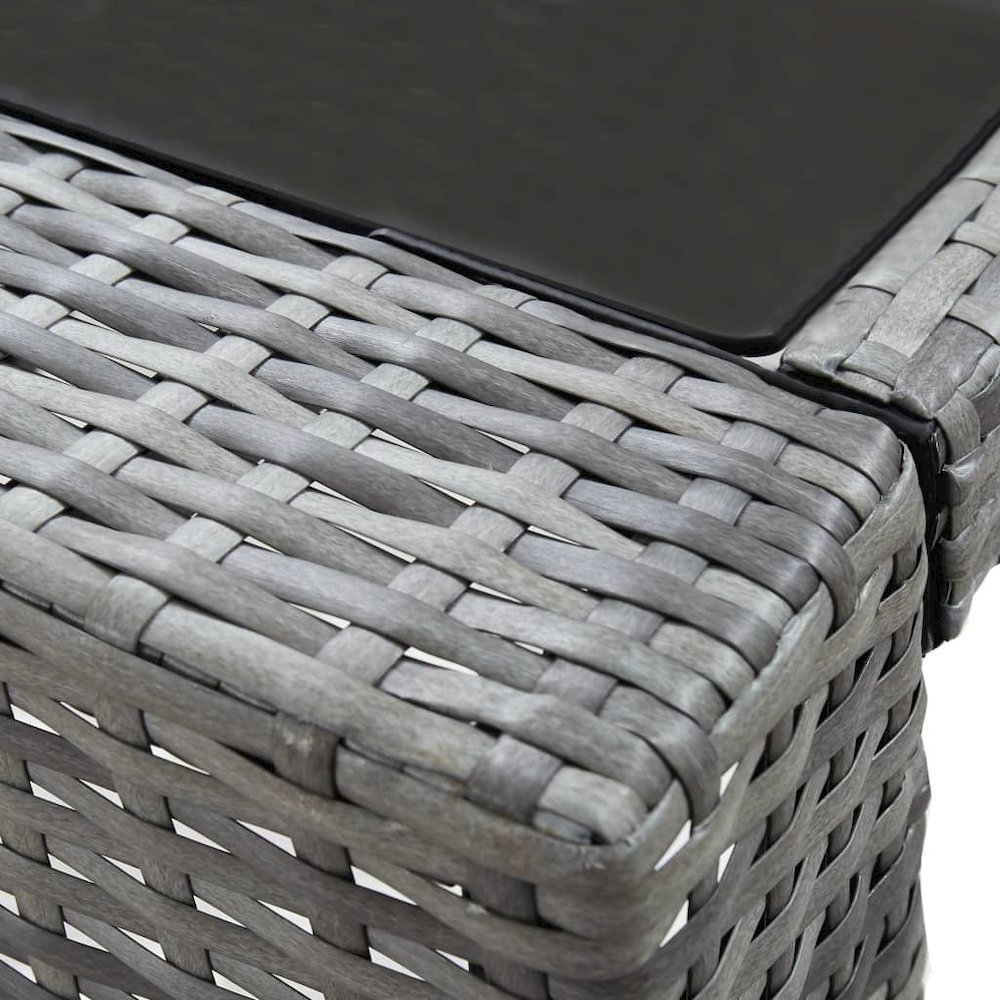 Garden Bar Set Grey PE rattan 7 Piece Set Removable Covers. Picture 9