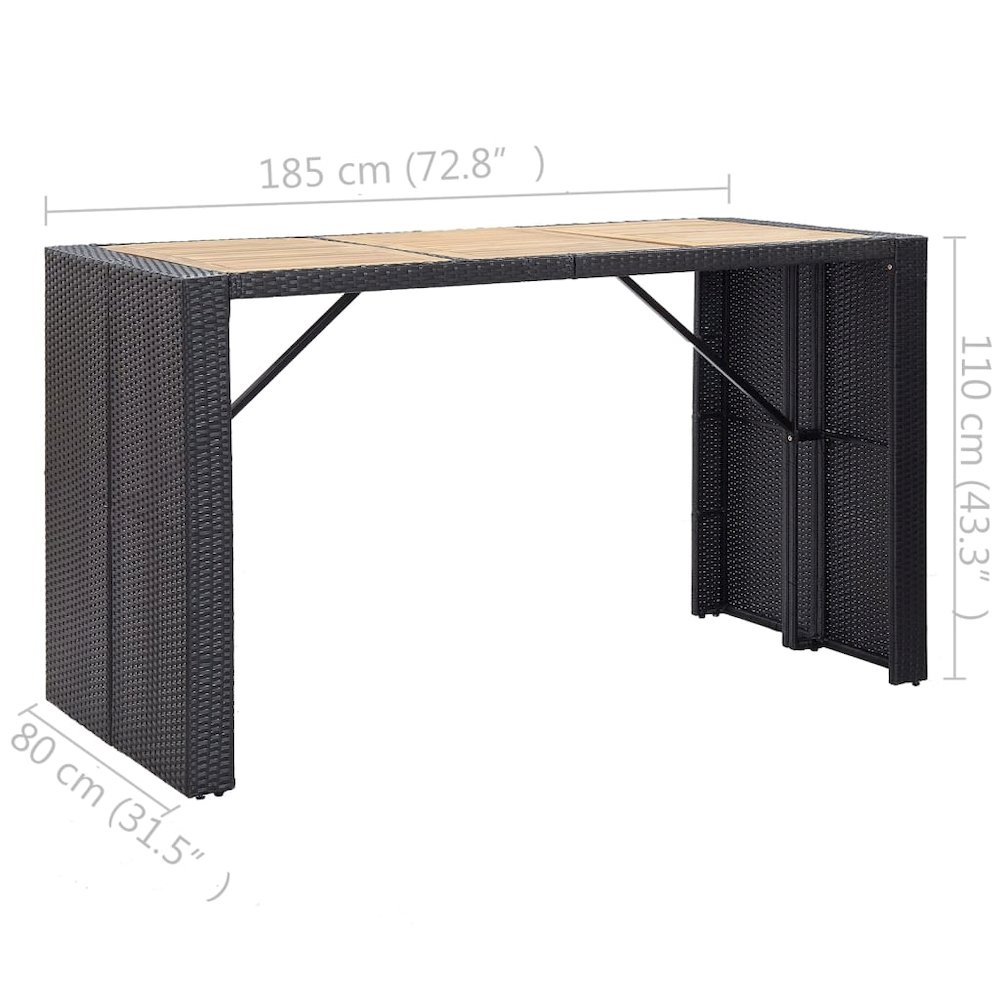 Garden Bar Set Black (Rattan), Cream (Cushions). Picture 11