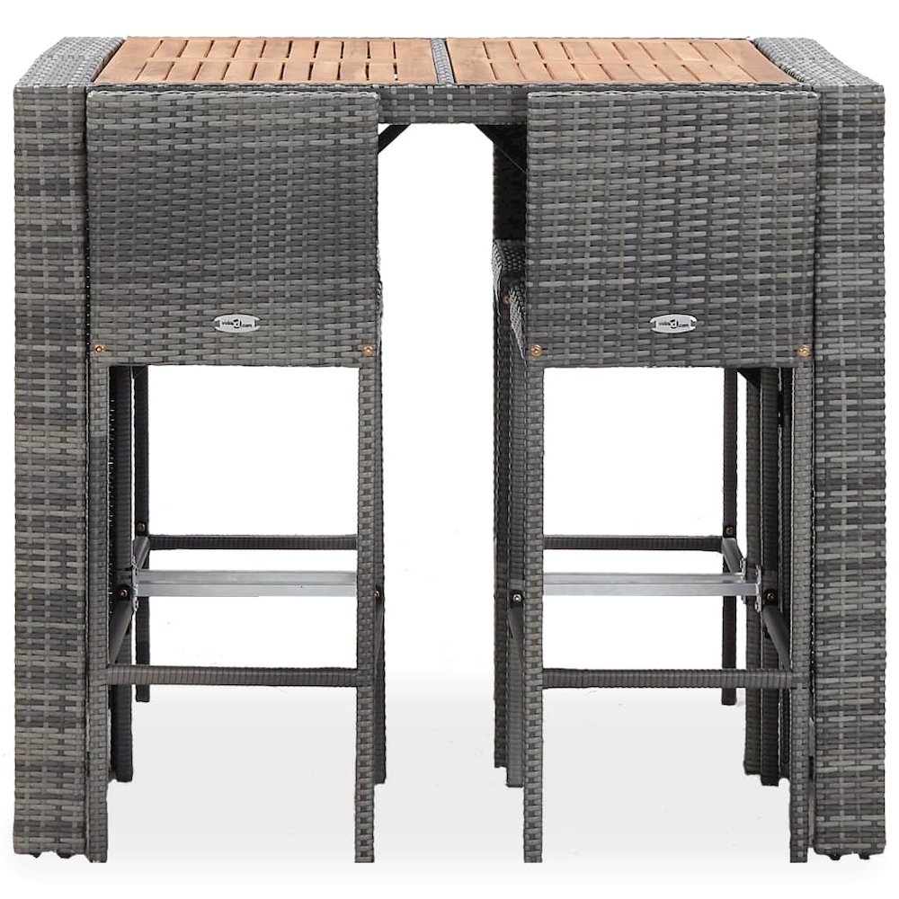 Bar Set Grey PE (polyethylene) rattan Compact Durable. Picture 3