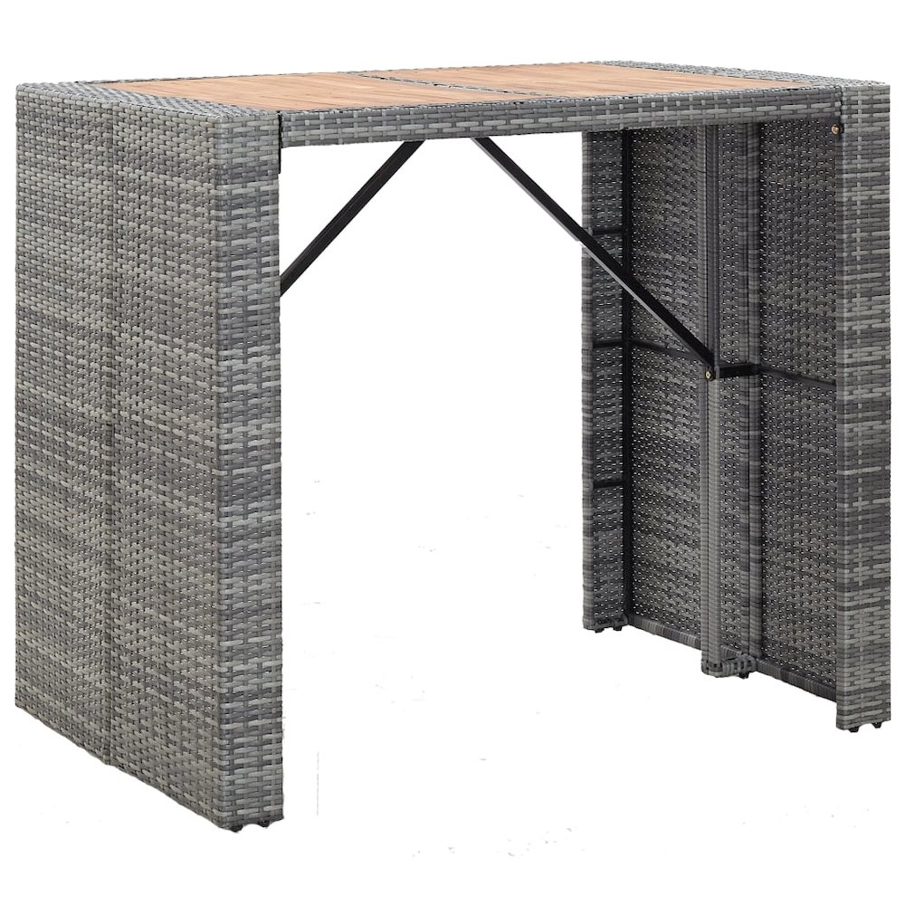 Bar Set Grey PE (polyethylene) rattan Compact Durable. Picture 4