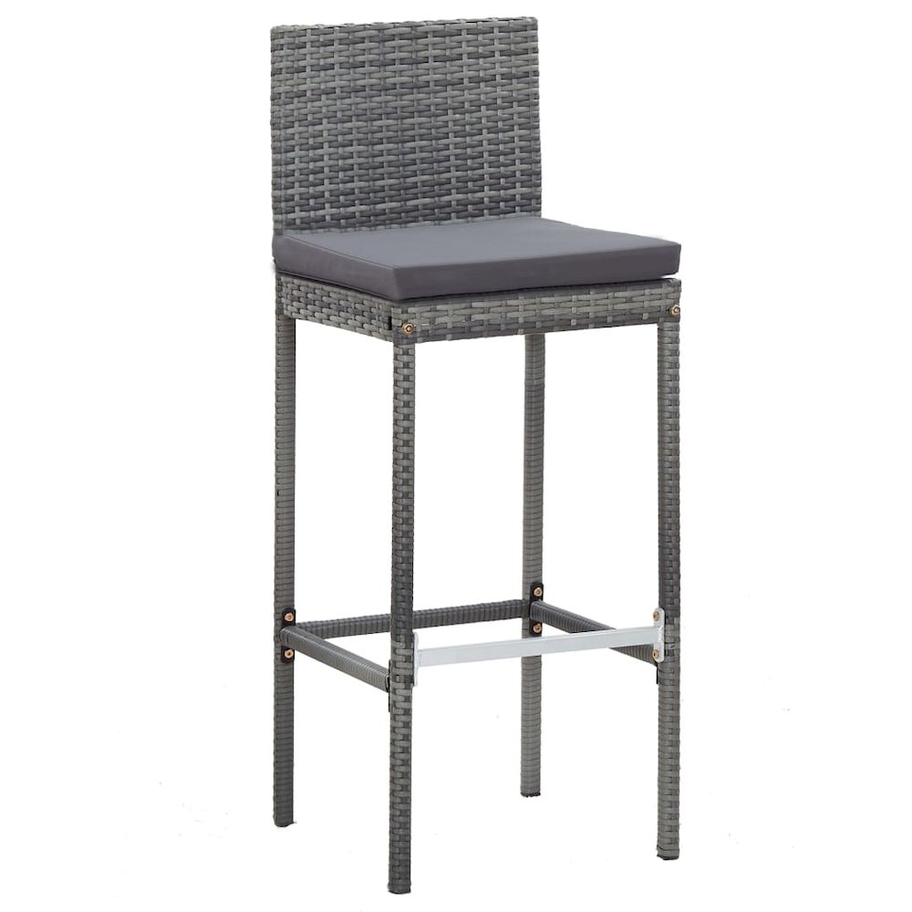 Bar Set Grey PE (polyethylene) rattan Compact Durable. Picture 7