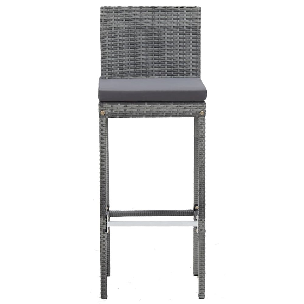Bar Set Grey PE (polyethylene) rattan Compact Durable. Picture 8