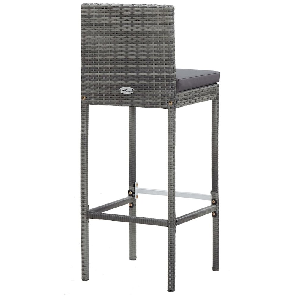 Bar Set Grey PE (polyethylene) rattan Compact Durable. Picture 10