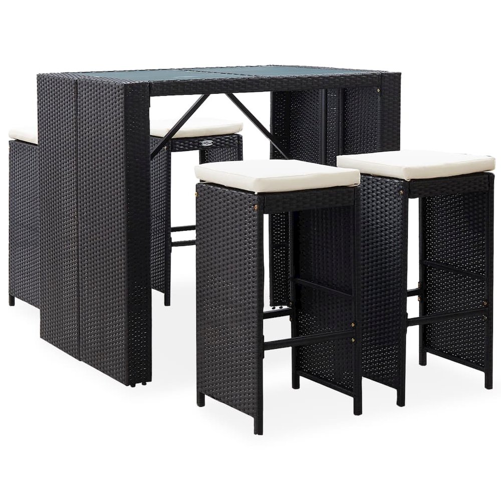 Bar Set Poly rattan: Black. Picture 1