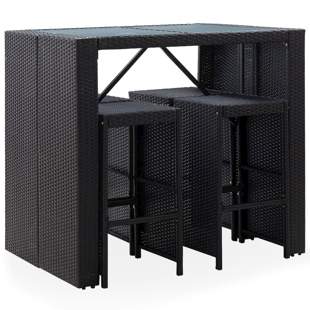 Bar Set Poly rattan: Black. Picture 2