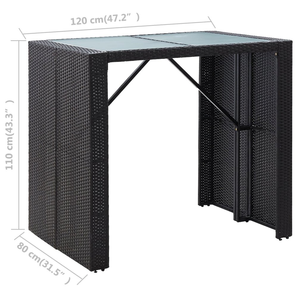 Bar Set Poly rattan: Black. Picture 10