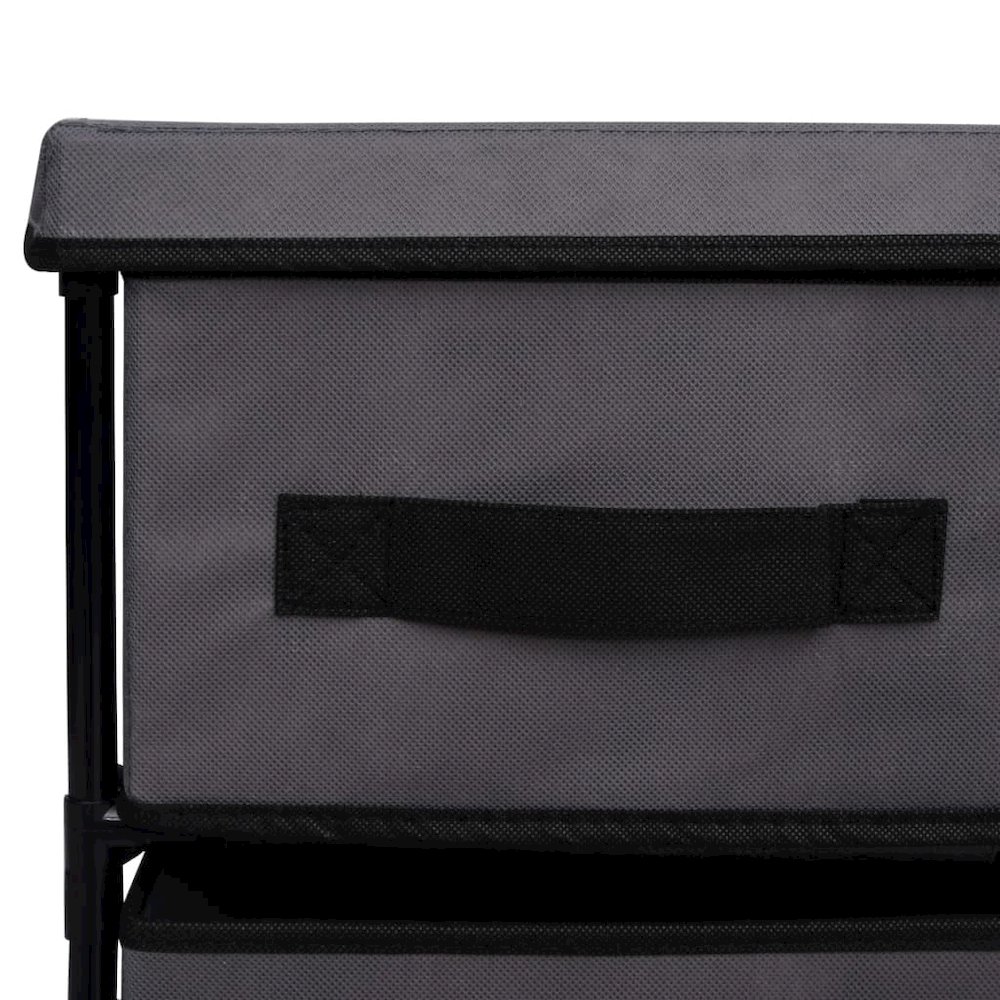 Cabinet Shelf Grey Steel and Fabric Medium Cabinet Shelf. Picture 7