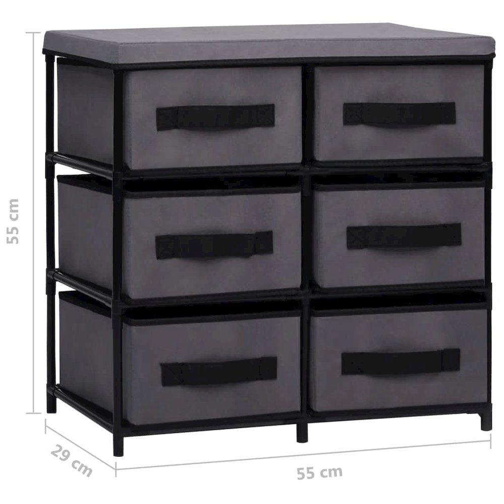 Cabinet Shelf Grey Steel and Fabric Medium Cabinet Shelf. Picture 10