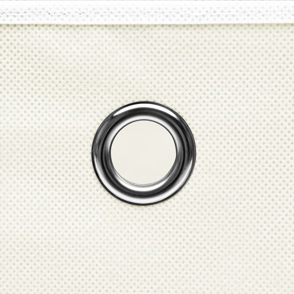 Storage Box Set of 4 White Non-woven fabric (100% polyester). Picture 5