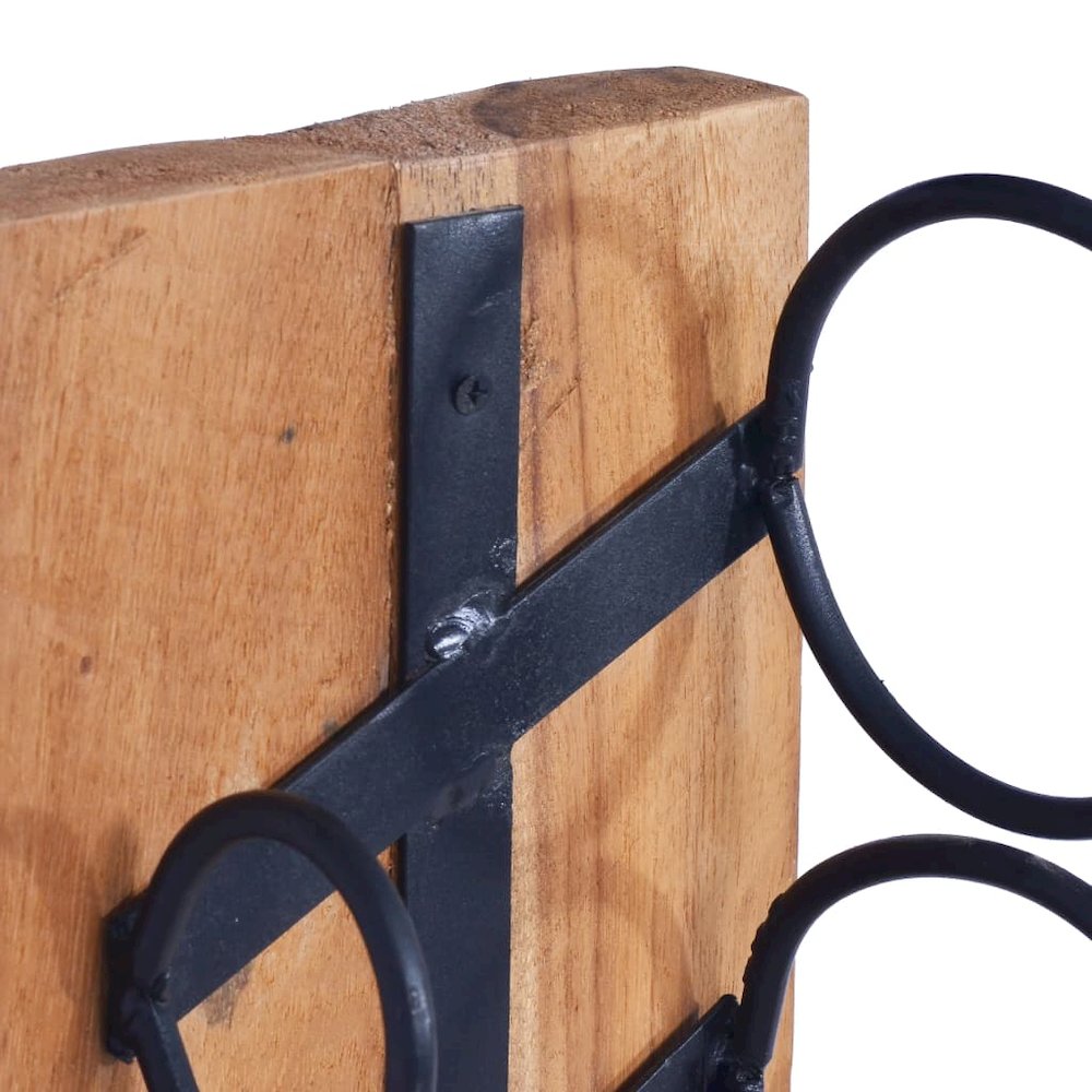 vidaXL Wine Rack for 6 Bottles 13.8"x13.8"x39.4" Solid Teak Wood, 288809. Picture 5