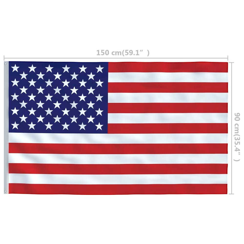 US Flag Red, White, Blue 68D Fabric (100% polyester), aluminum. Picture 7