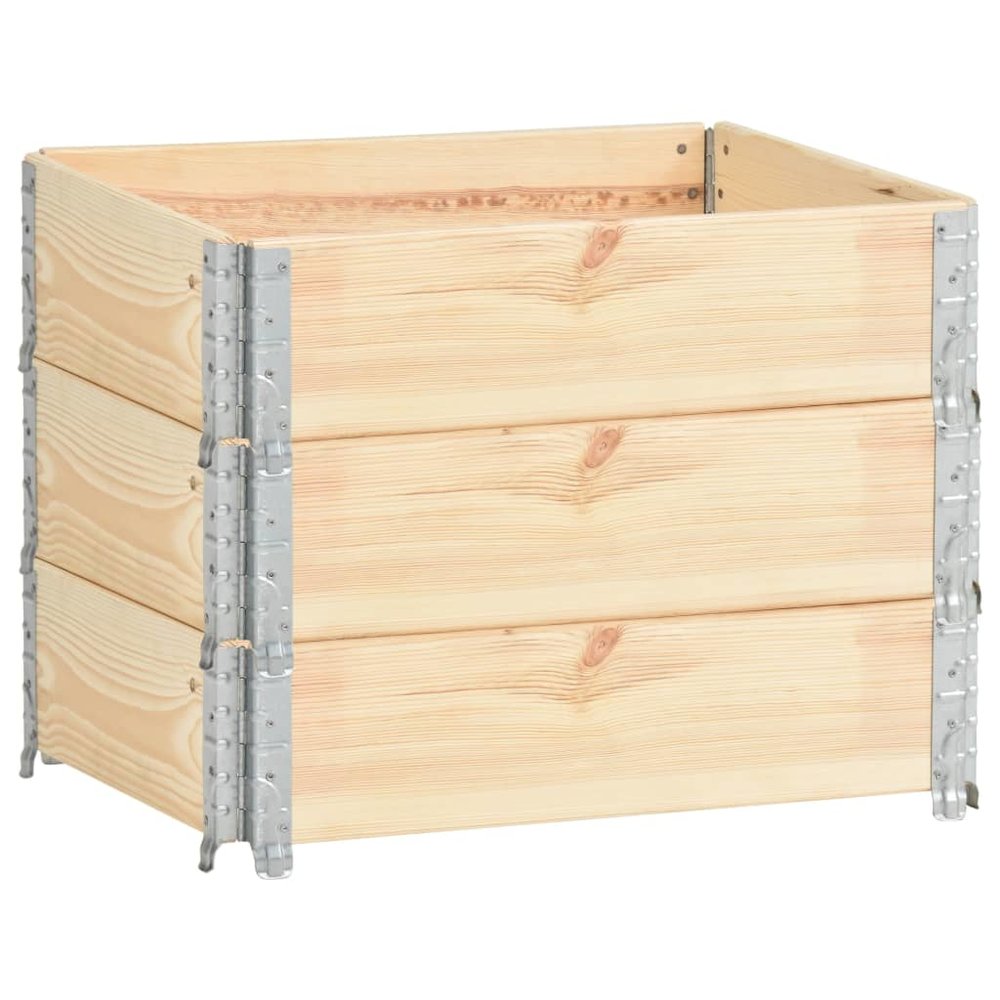 Pallet Collars 3 pcs 23.6"x31.5" Solid Pine Wood. Picture 2