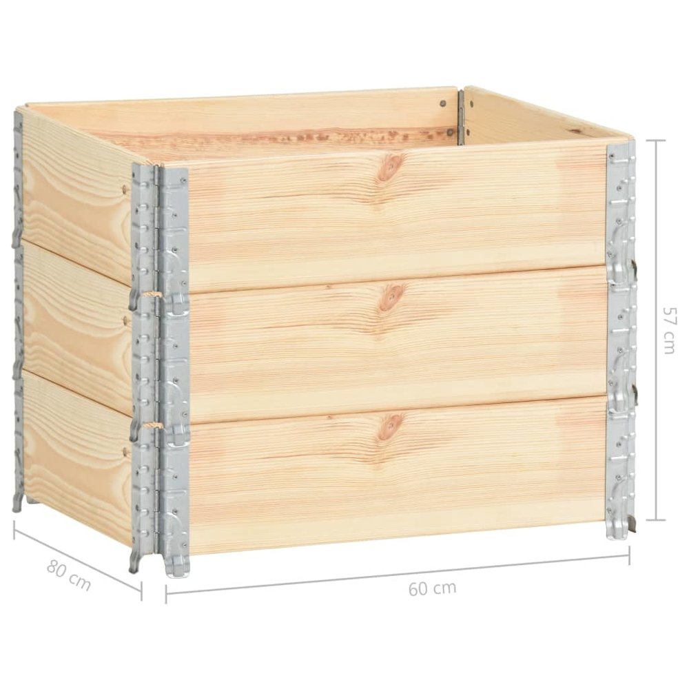 Pallet Collars 3 pcs 23.6"x31.5" Solid Pine Wood. Picture 7