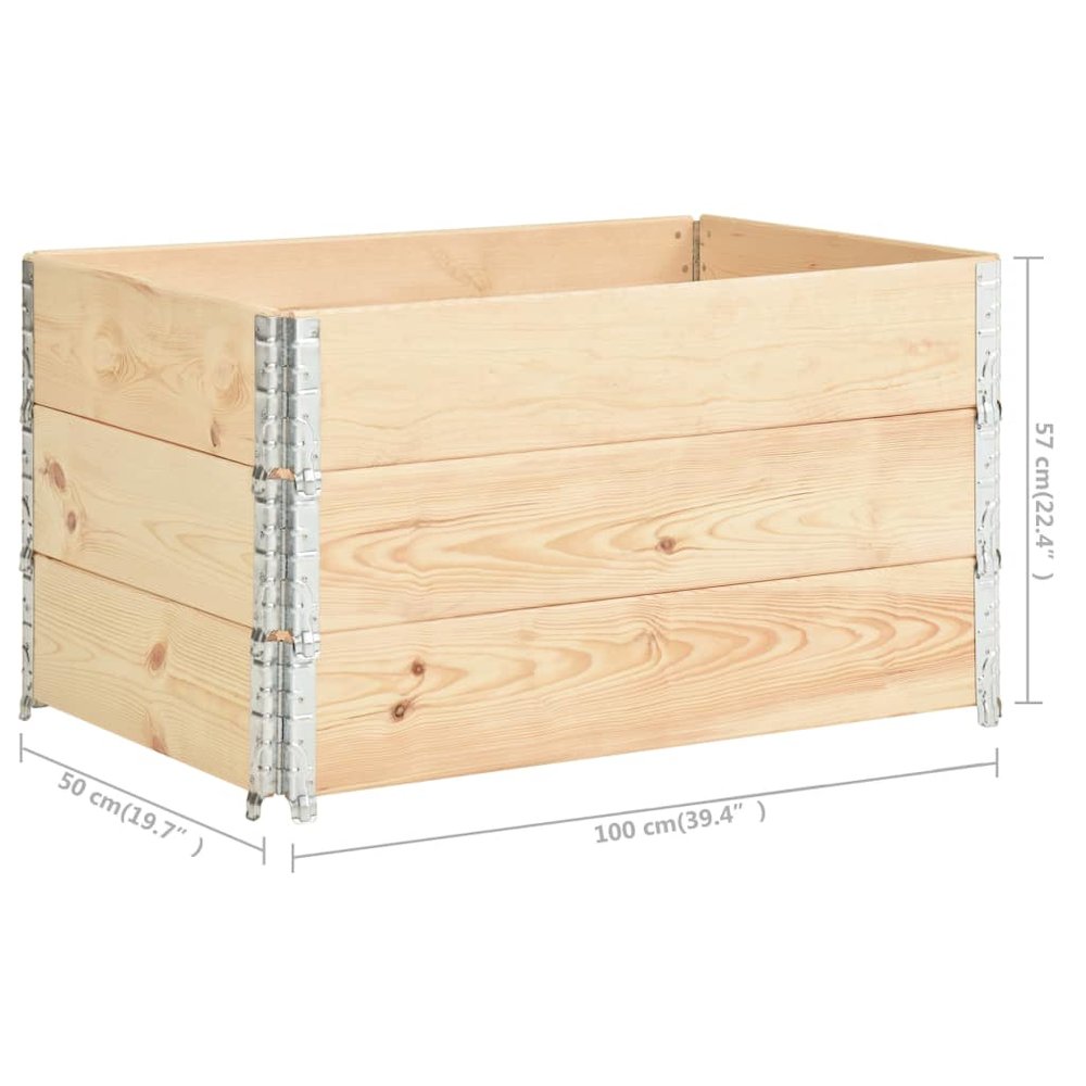 Pallet Collars 3 pcs 19.7"x39.4" Solid Pine Wood. Picture 7
