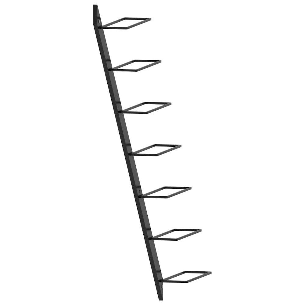 Wall-mounted Wine Rack for 7 Bottles Black Metal. Picture 3