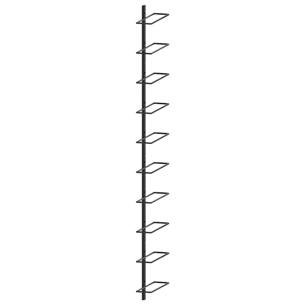Wall-mounted Wine Rack for 10 Bottles Black Metal. Picture 3