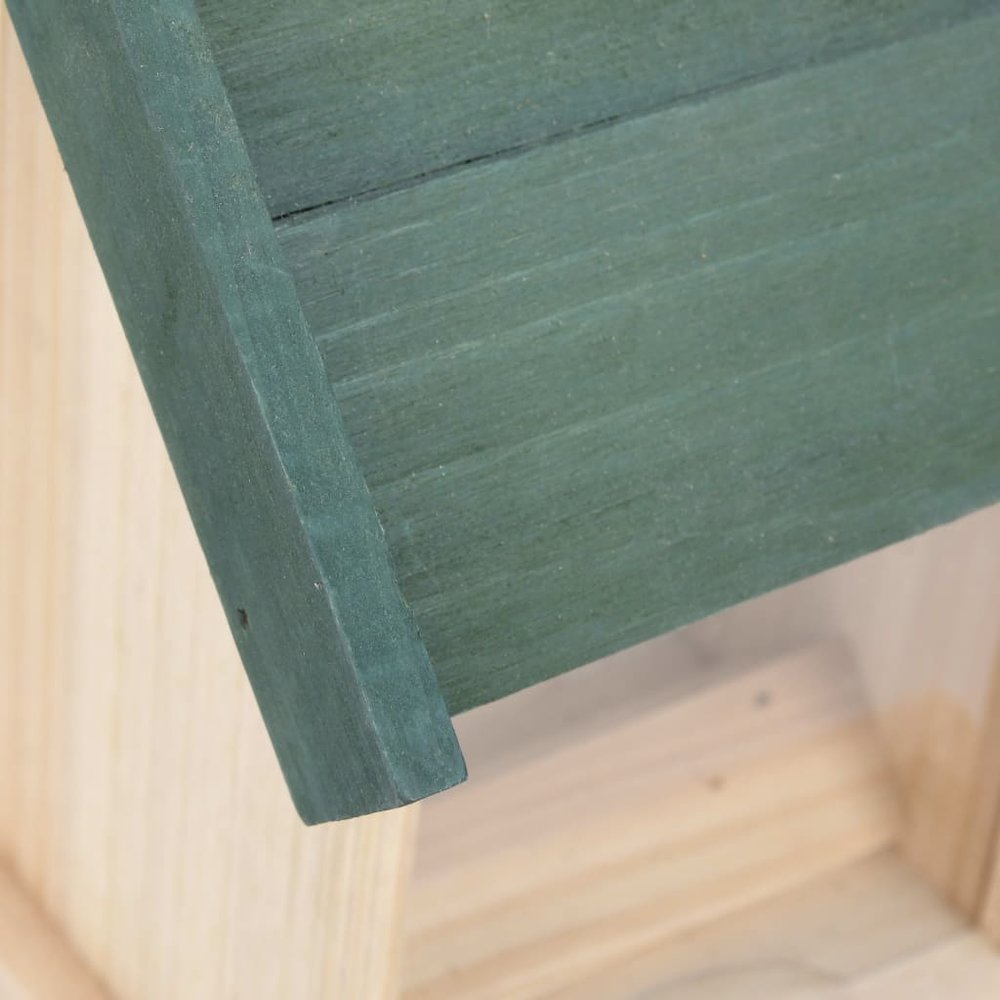 Bird Feeder Green, Natural Wood Firwood, PVC Medium Portable. Picture 7