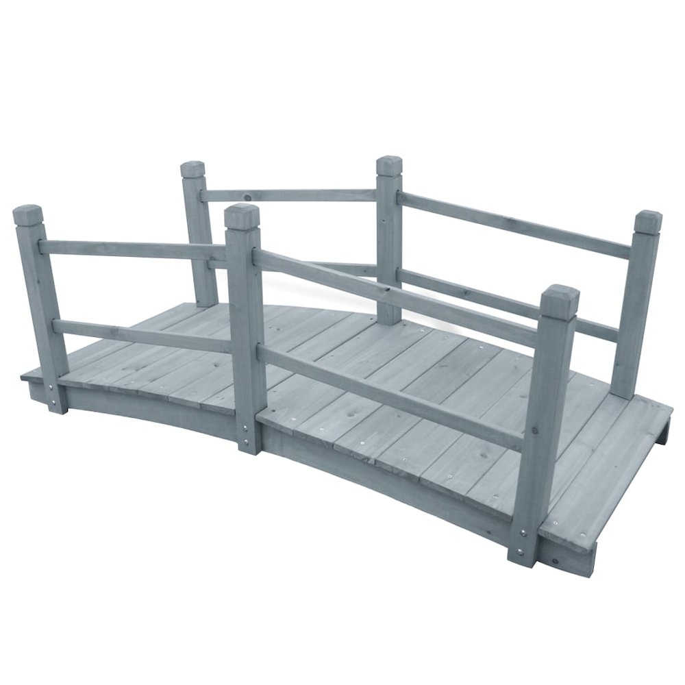 Garden Bridge Grey Solid Firwood 55.1 x 23.6 x 22.0 in Durable. Picture 1