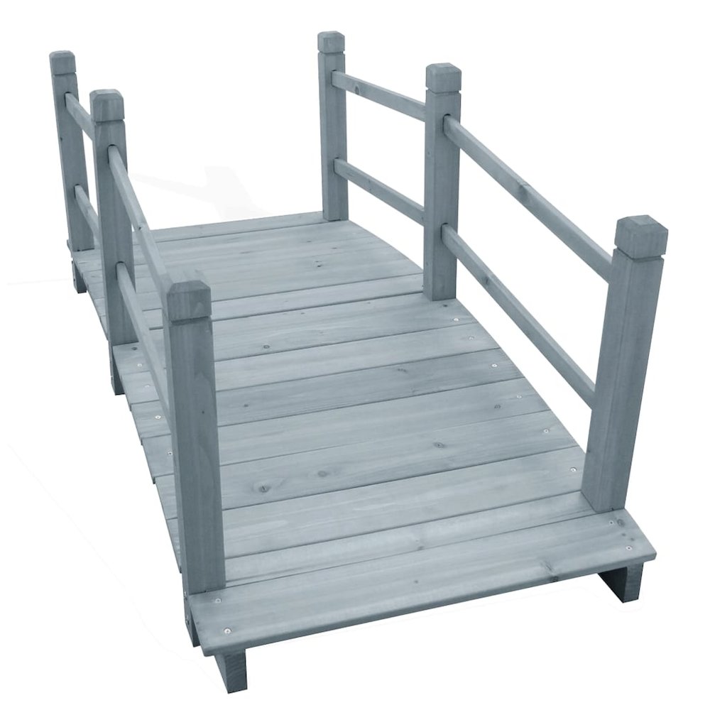 Garden Bridge Grey Solid Firwood 55.1 x 23.6 x 22.0 in Durable. Picture 3