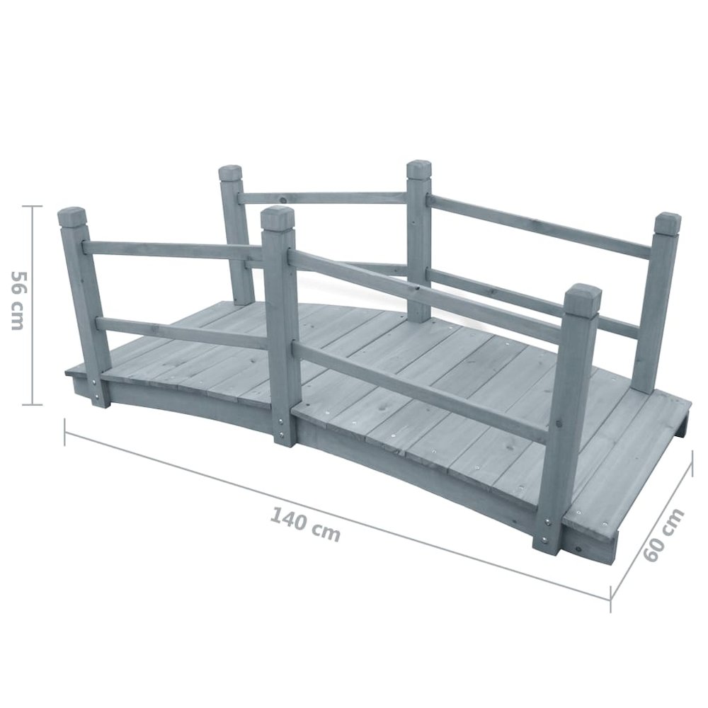 Garden Bridge Grey Solid Firwood 55.1 x 23.6 x 22.0 in Durable. Picture 4