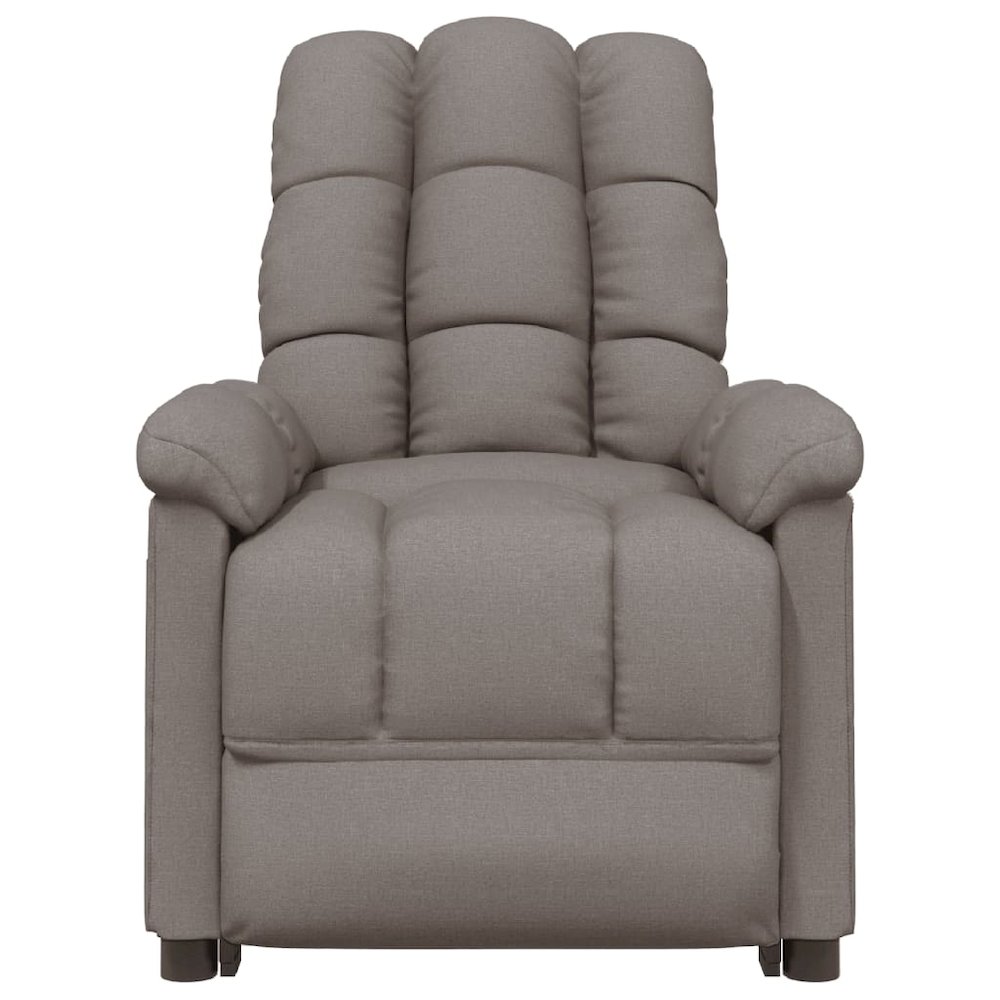 Massage Recliner Taupe Polyester Medium Adjustable Headrests. Picture 3